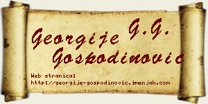 Georgije Gospodinović vizit kartica